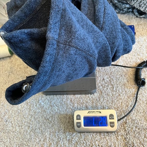 North Worn Mens Jacket Medium Blue Full Zip Hoodie Pockets Norwegian 157738 - Picture 9 of 9